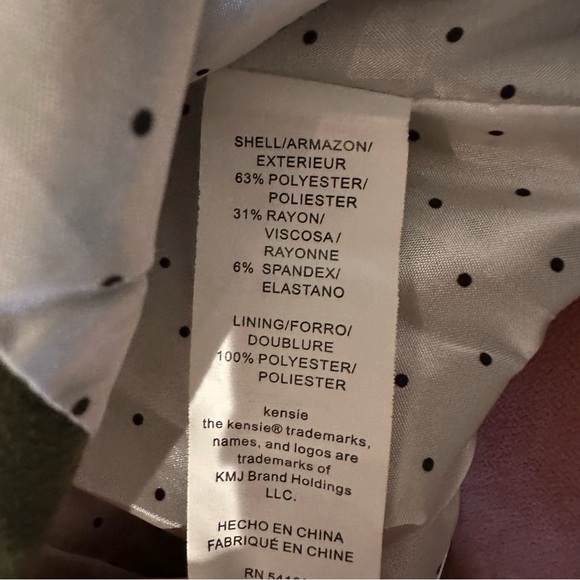 Kensie Crepe Green Women's Blazer Suit Jacket Medium - Picture 7 of 7